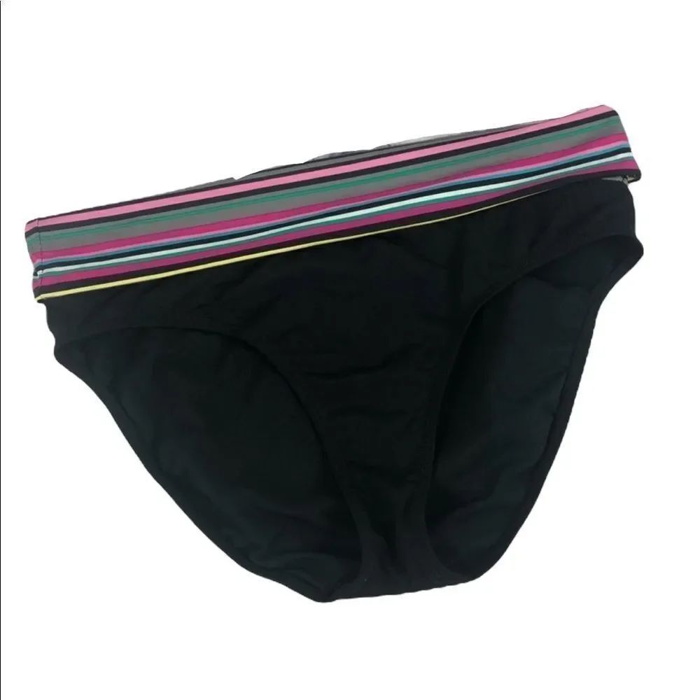 Kenneth Cole black fold over bikini bottom size XL